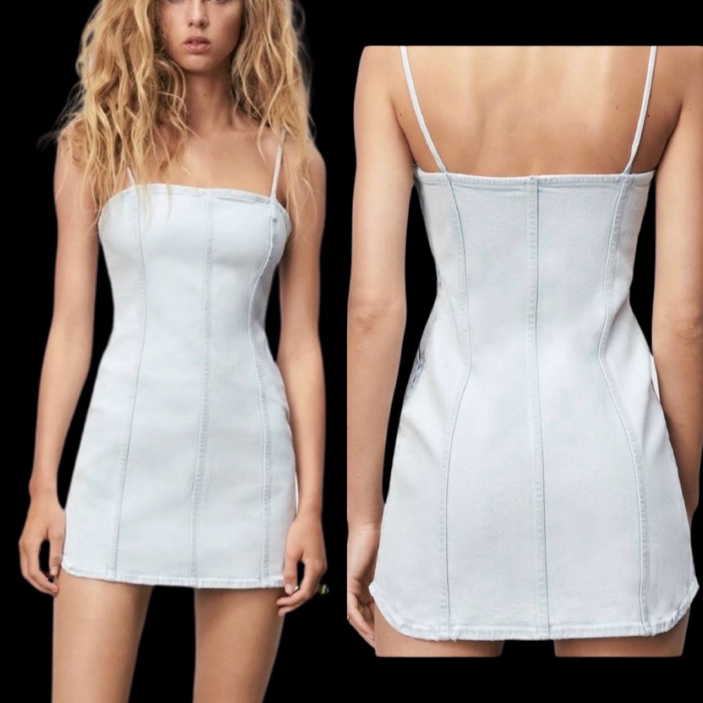 ⭐️Zara “Join Life” denim mini dress. NWT